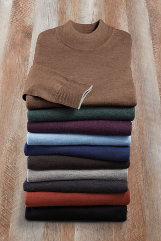 Patrick James Long Sleeve Solid Merino Mock Shirt