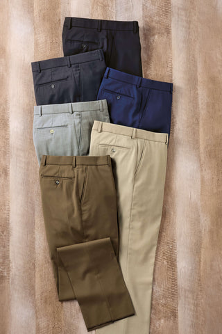 Patrick James Gabardine Flat-Front Slacks