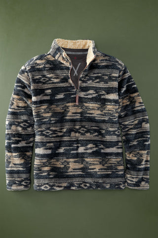 True Grit Canyon Abstract Stripe Mock 1/4 Zip