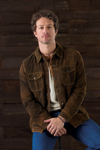 Patrick James Suede 2 Snap Flap Pockets Shirt Jacket