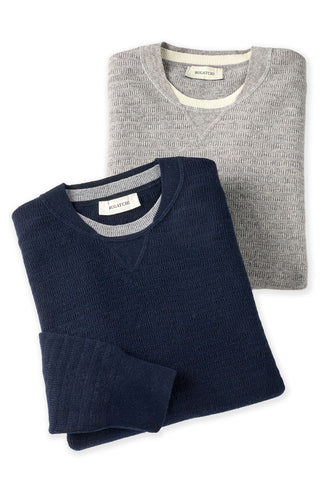Bugatchi Double Collar Crewneck Sweater