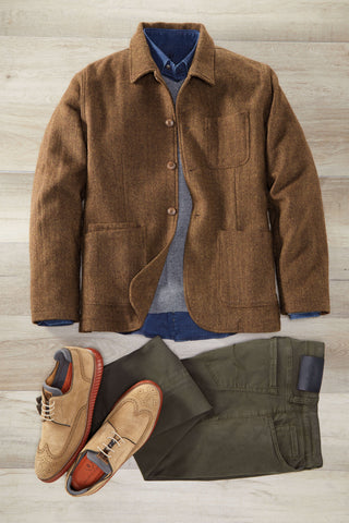 Patrick James Tweed Industrial Herringbone Jacket