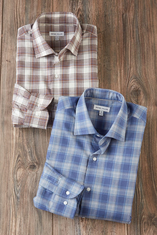 Peter Millar Long Sleeve Cannon Performance Plaid Flannel Shirt