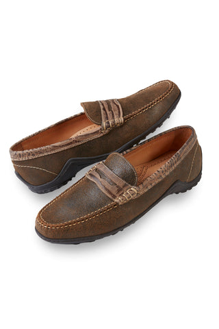 Martin Dingman Bill Wr Suede Penny Slip-On