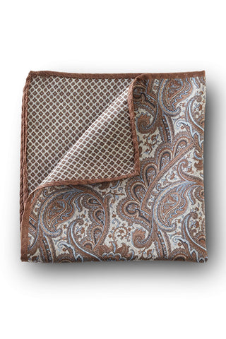 Dion Formalwear Paisley Reversible Neat Silk Pocket Square