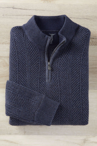 Patrick James Vanise Herringbone 1/4 Zip