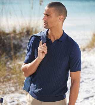 Patrick James Zigzag Jacquard Polo