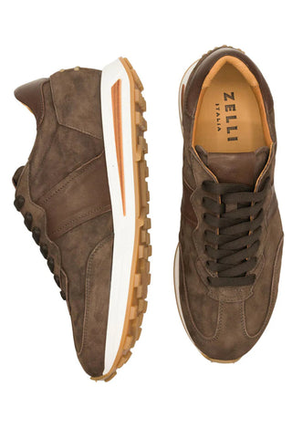 Zelli Roxi Italian Suede and Calfskin Sneaker