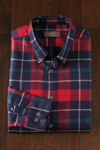 Reserve Long Sleeve Button Down Plaid Shirt