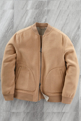 Bugatchi Bonded Wool Blend Baseball Jacket