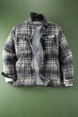 Patrick James Dolomine Plaid 2 Pocket Cord Jacket