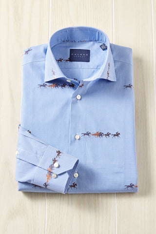 Calder Long Sleeve Horse Race Fil Coupe Shirt