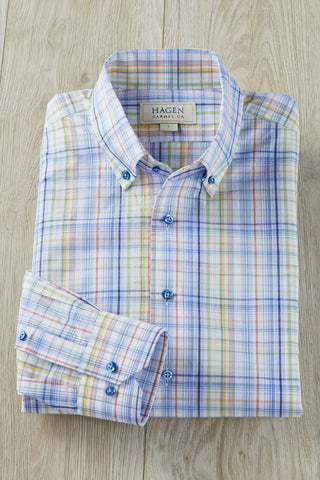 Hagen Long Sleeve Button Down Plaid Shirt