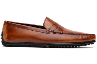 MONZA Hand Burnished Italian Calfskin Driving Loafers