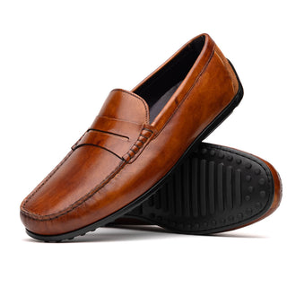 MONZA Hand Burnished Italian Calfskin Driving Loafers