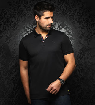 Au Noir Short Sleeve Eagle Knit Polo