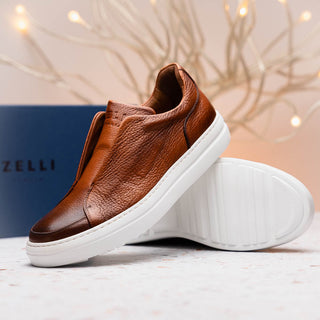 SPETTACOLARE Italian Pebble Grain Calfskin Sneakers