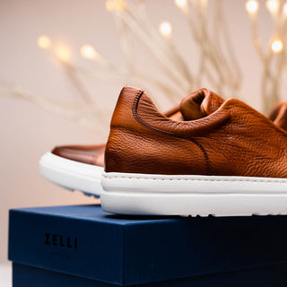 SPETTACOLARE Italian Pebble Grain Calfskin Sneakers