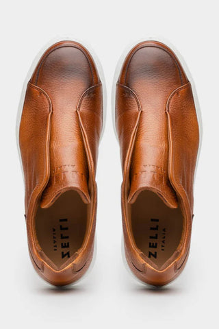 Zelli Spettacolare Italian Pebble Grain Calfskin Sneakers