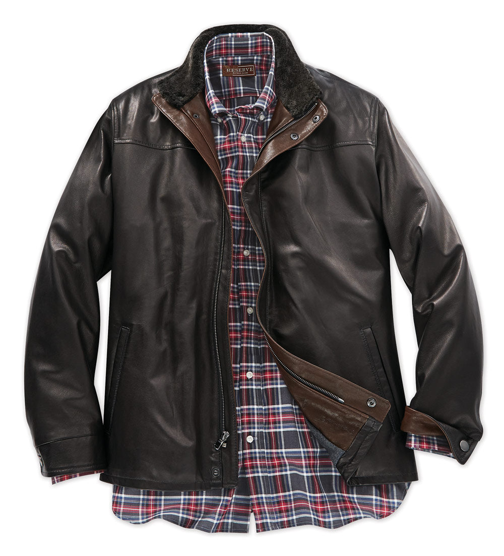 Remy Leather Three-Quarter Length Jacket