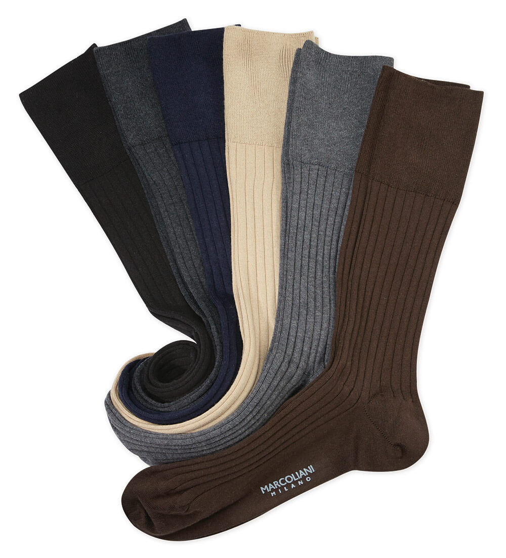 Marcoliani Men's Cotton Dress Socks - Charcoal one-size Marcoliani Men's Cotton Dress Socks - Charcoal one-size