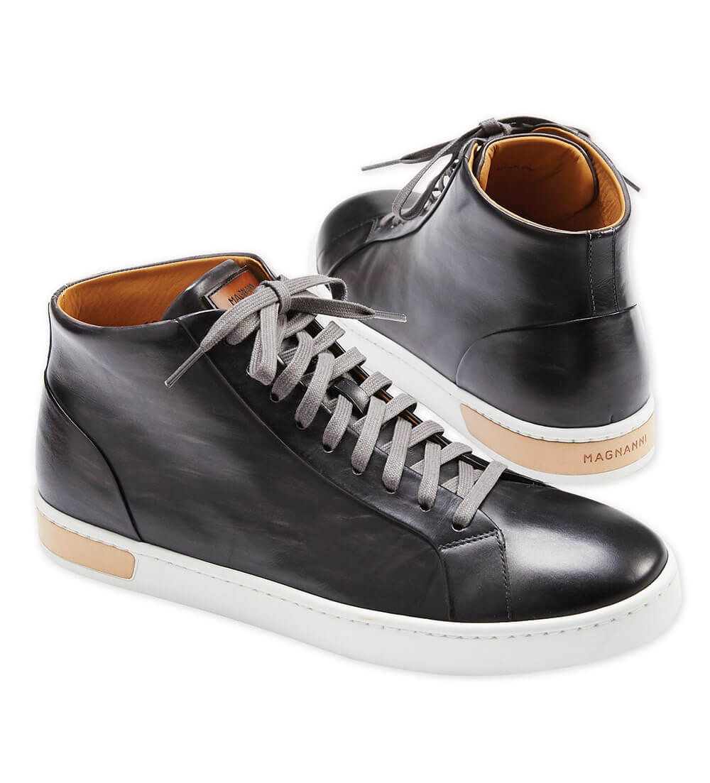 Magnanni Patrick Hi-Top Leather Sneakers - Grey