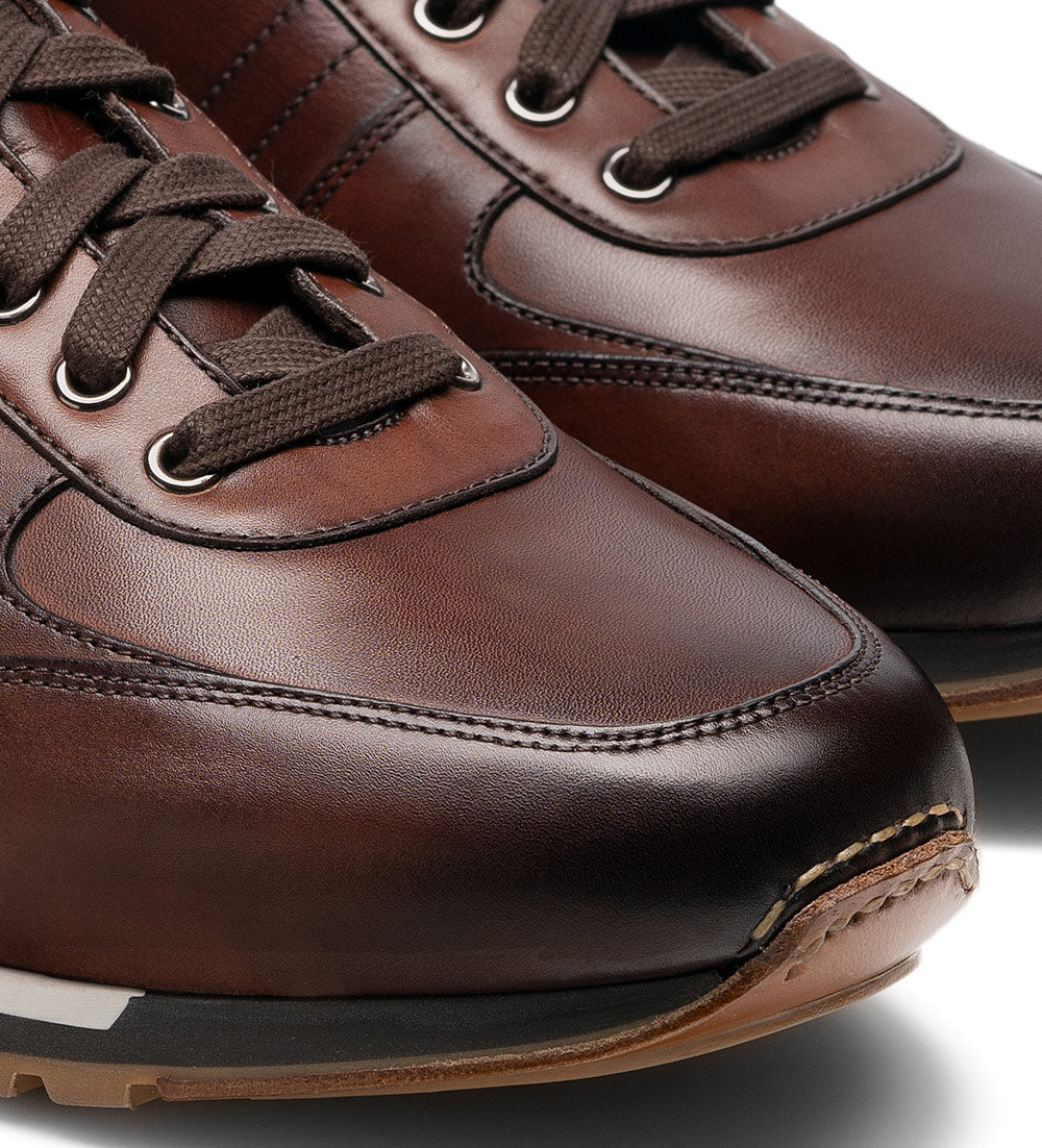 Magnanni Ibiza Mid Brown Leather Sneakers