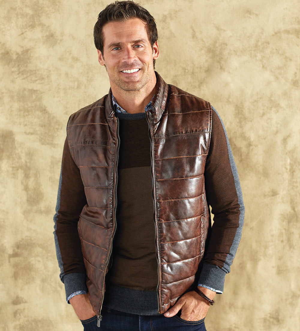 Patrick James Quilted Leather Vest