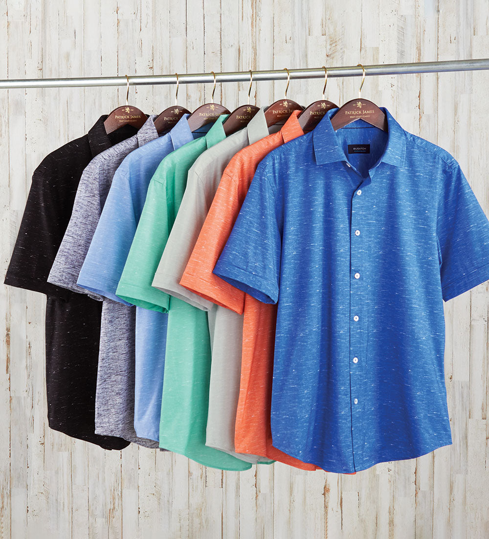 Bugatchi Striated Solid Knit Shirt – Patrick James