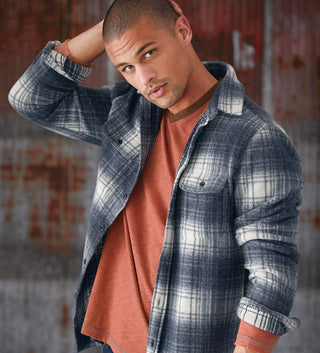 True Grit Lumber Plaid Sweater-Knit Shirt