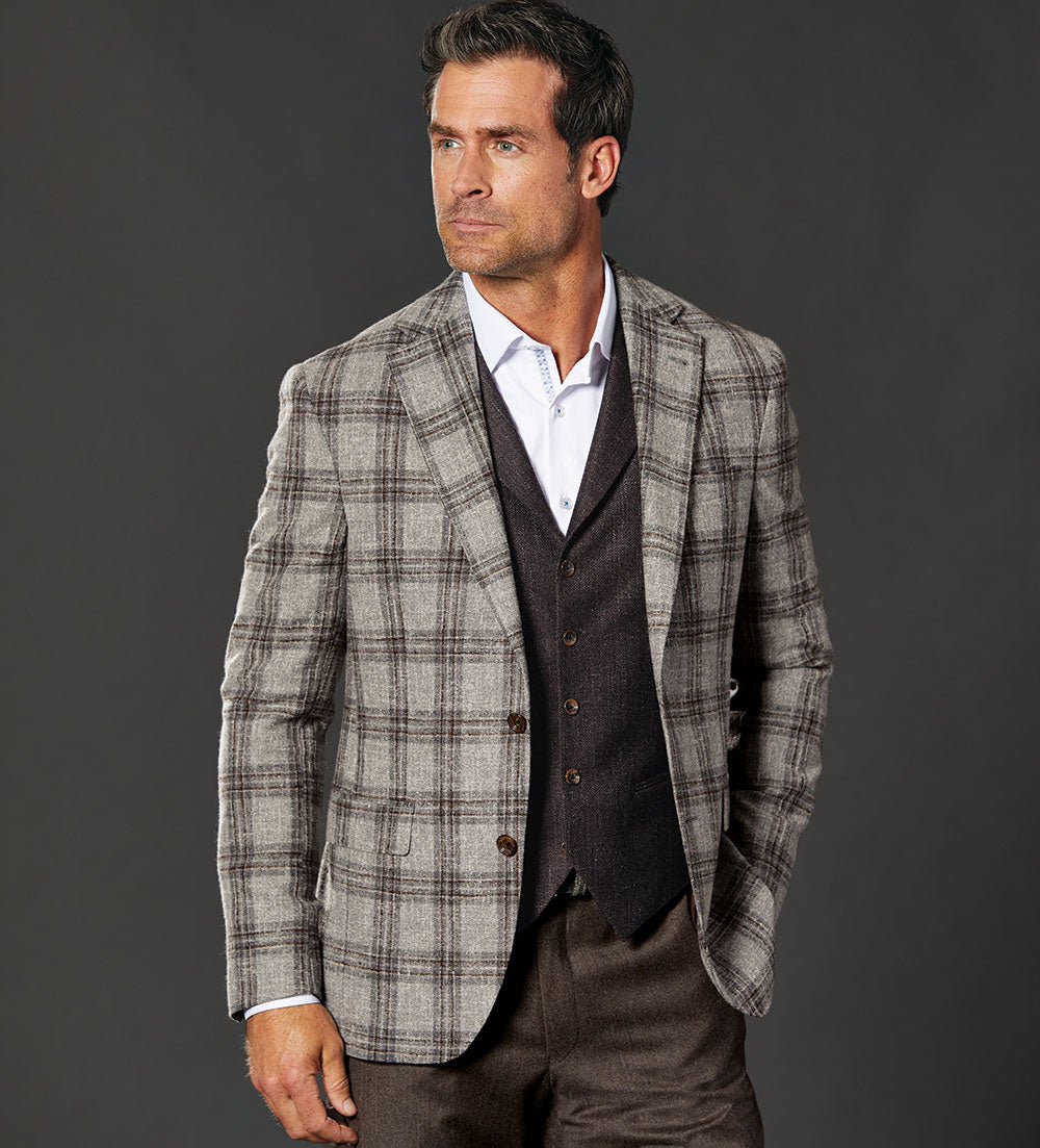 Plaid Blazer Sport Coat With V Neck T Shirt Reserve Plaid Sport Coat
