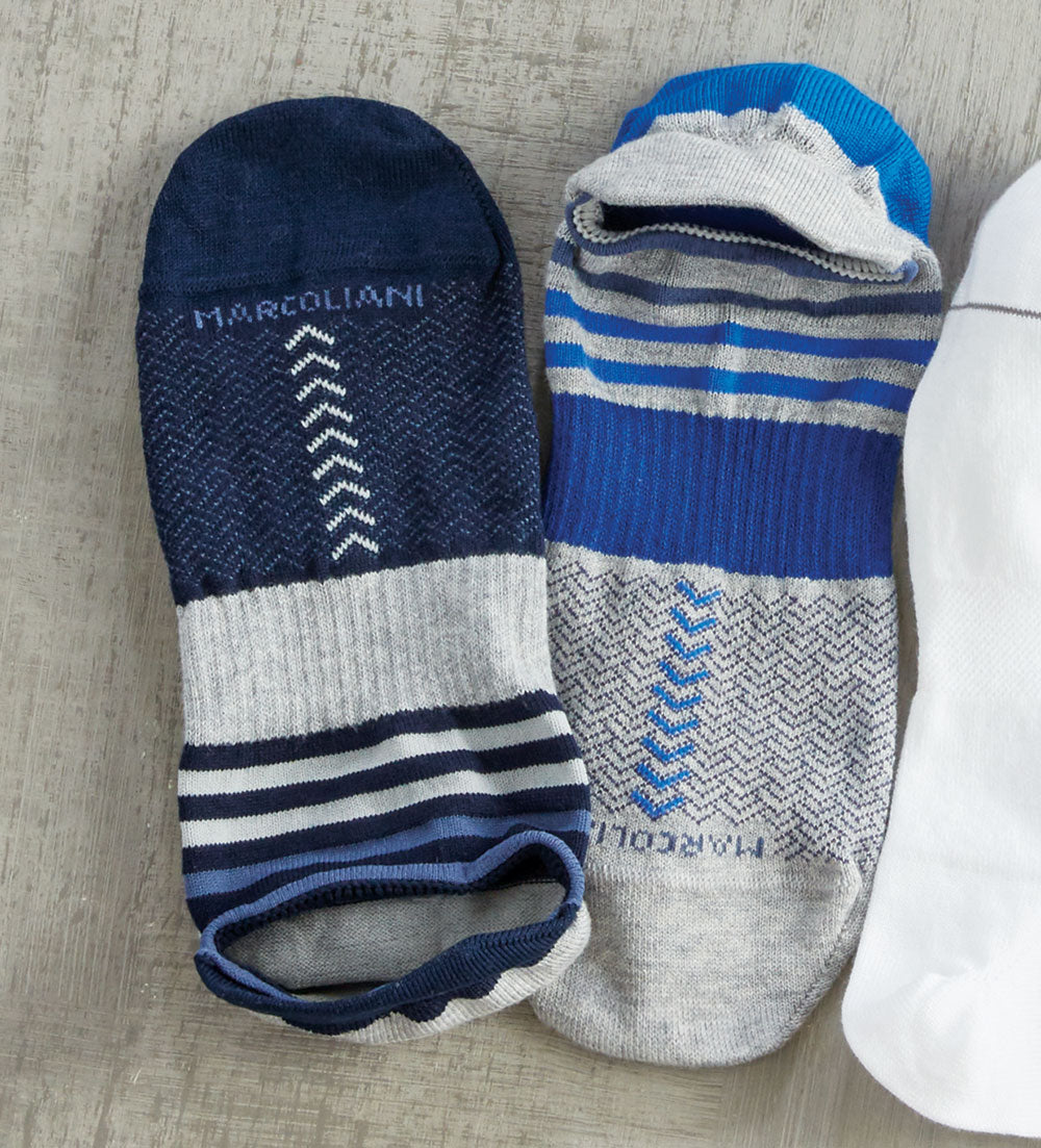 Marcoliani Invisible Touch Striped Sneaker Socks
