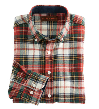 Patrick James Plaid Flannel Long Sleeve Sport Shirt