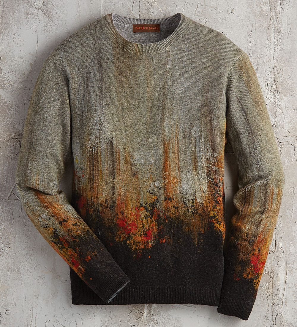 Patrick James Painted Ombre Cashmere Crewneck Sweater