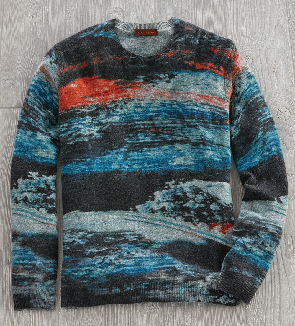 Patrick James Artic Print Cashmere Sweater