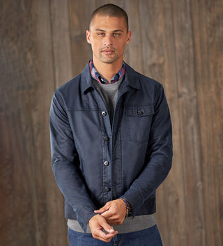 Johnnie-O Roy Distressed Cotton Blend Jacket