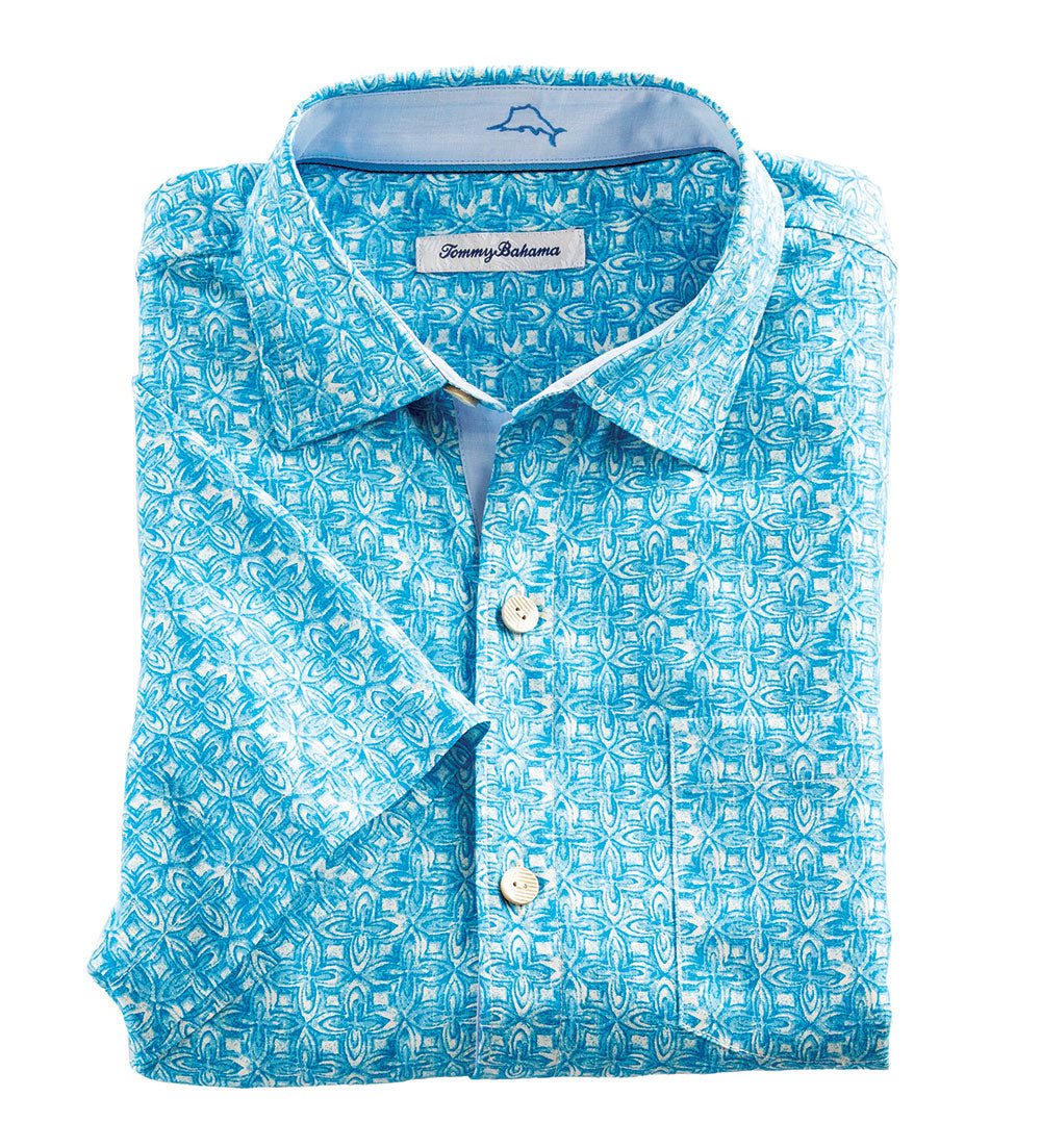 Tommy Bahama Madeira Mosaic Silk Short Sleeve Sport Shirt