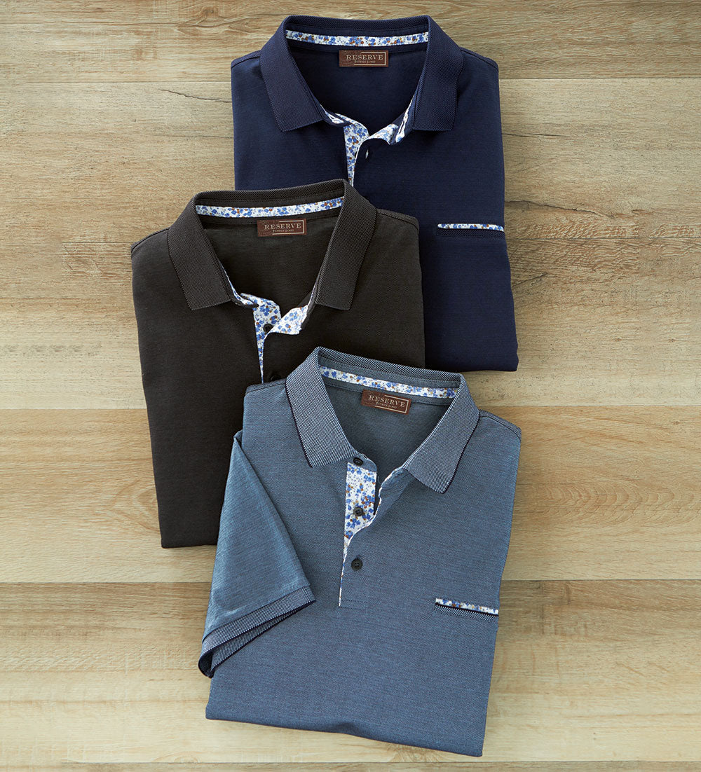 Reserve Pique Knit Short Sleeve Polo Shirt