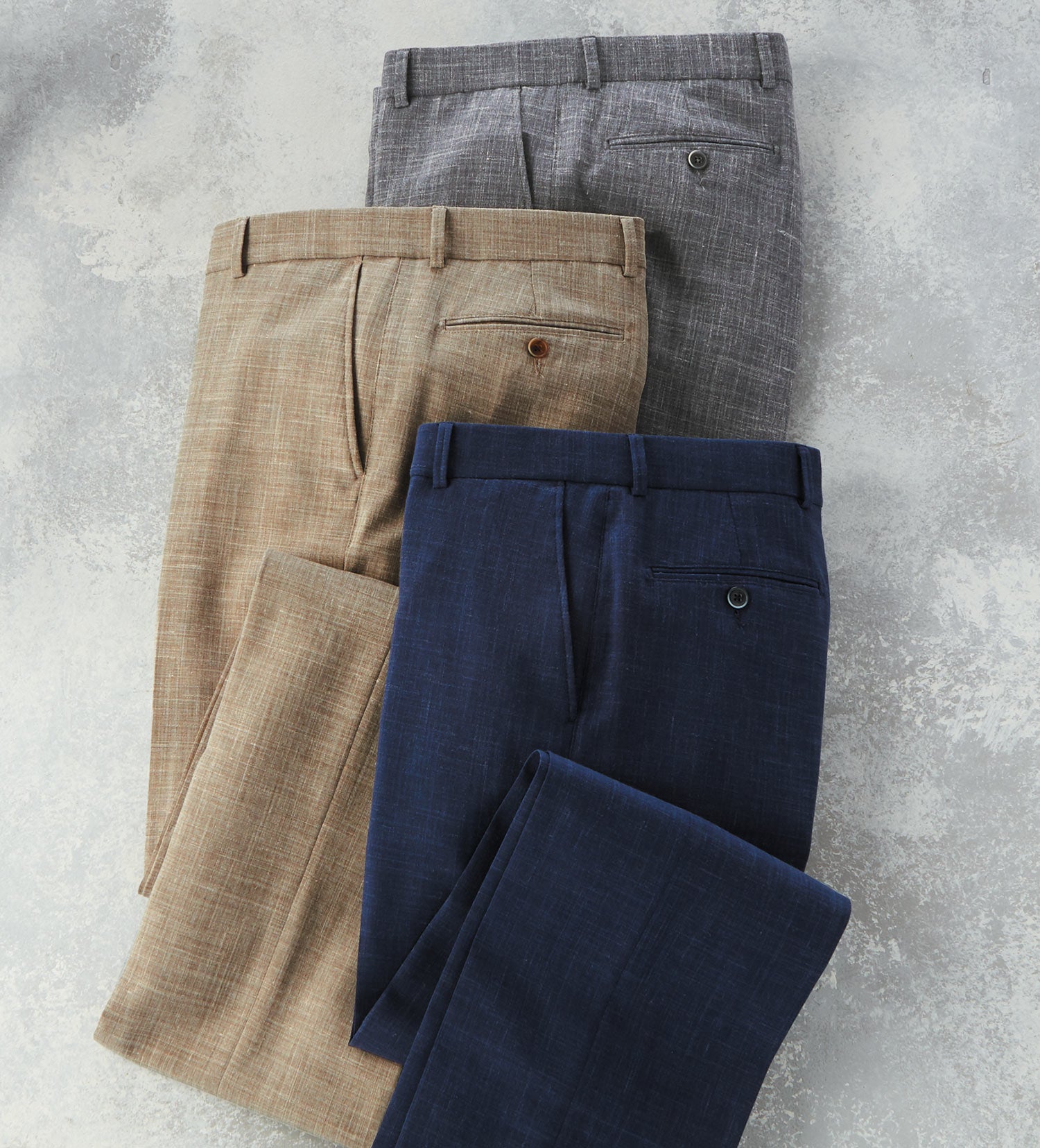 Men's Reserve Linen-Look Performance Slacks, Pearl Grey, 33" Men's Reserve Linen-Look Performance Slacks, Pearl Grey, 33"