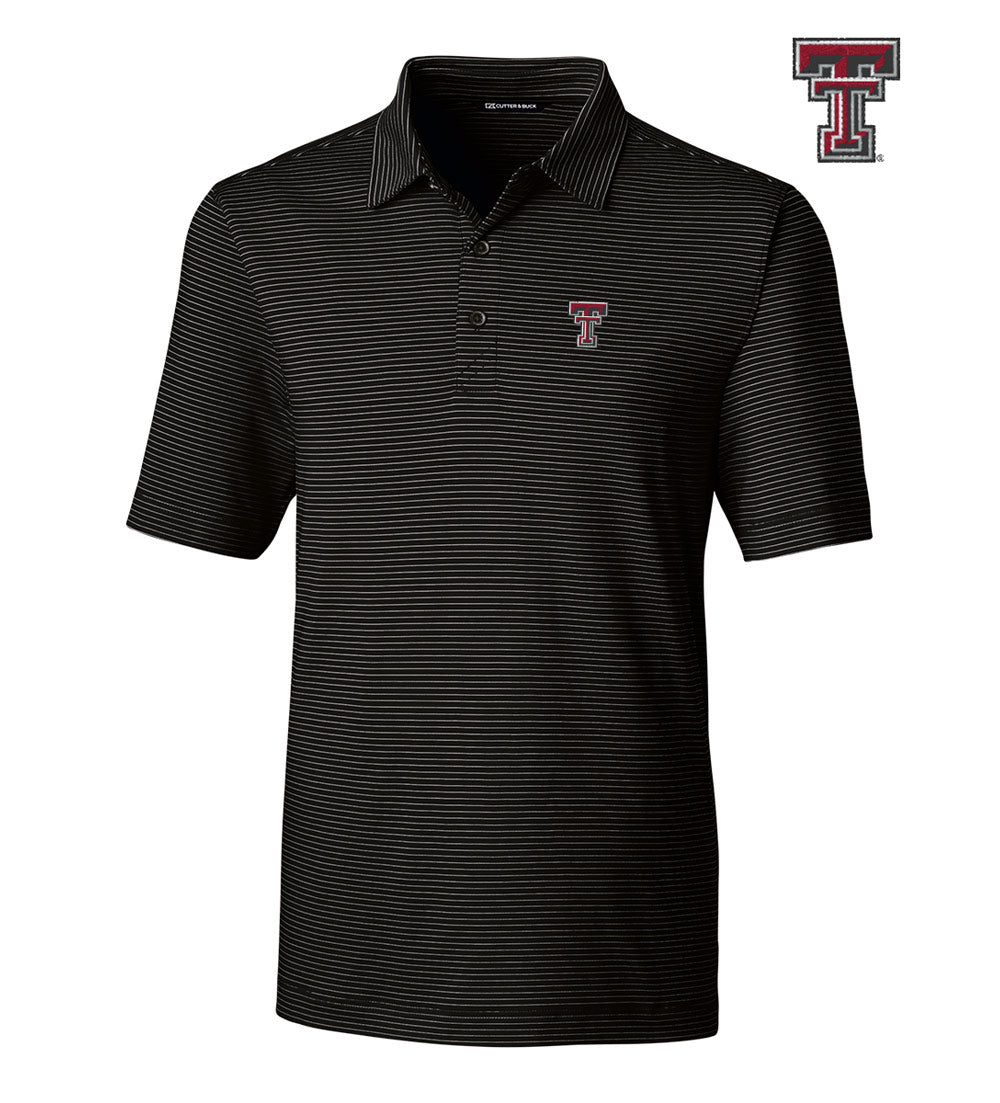 Cutter & Buck Texas Tech University Stripe Short Sleeve Polo