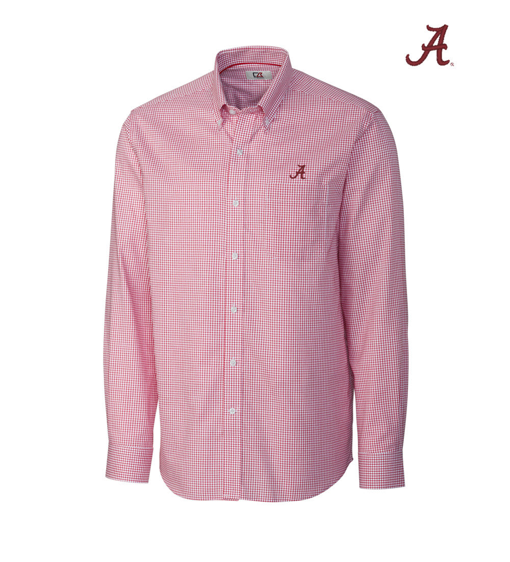 Cutter & Buck University of Alabama Tattersall Long Sleeve Sport Shirt