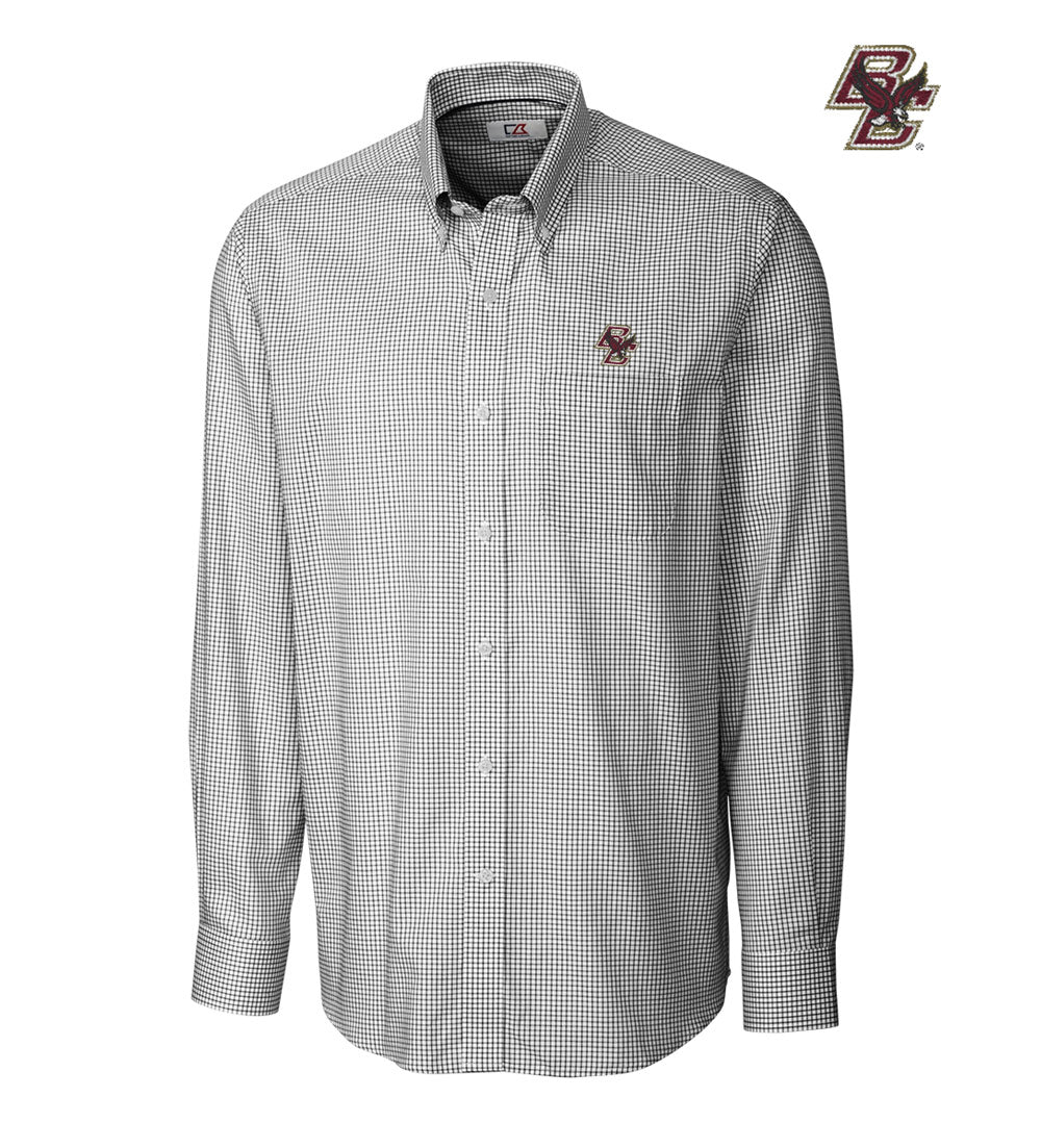 Cutter & Buck Boston College Tattersall Long Sleeve Sport Shirt