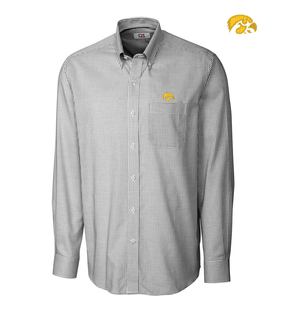 Cutter & Buck University of Iowa Tattersall Long Sleeve Sport Shirt