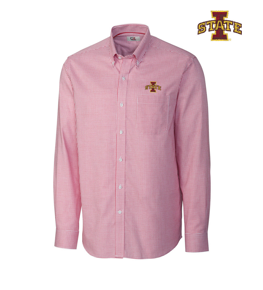Cutter & Buck Iowa State University Tattersall Long Sleeve Sport Shirt