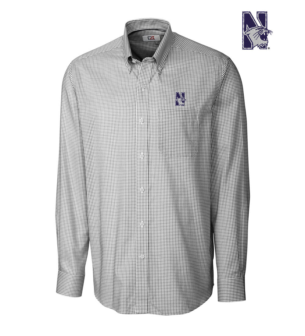 Cutter & Buck Northwestern University Tattersall Long Sleeve Sport Shirt