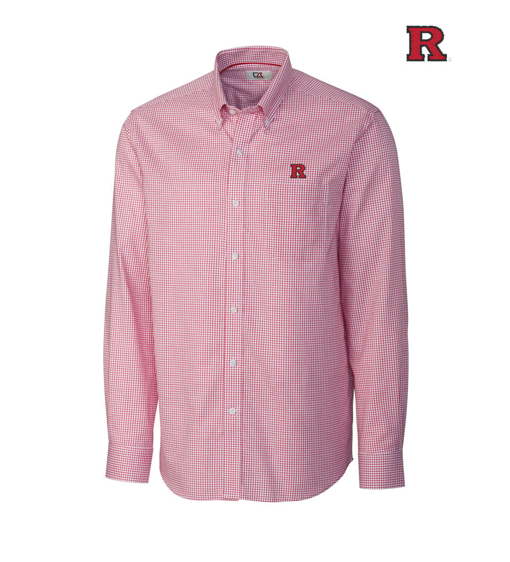 Cutter & Buck Rutgers University  Tattersall Long Sleeve Sport Shirt