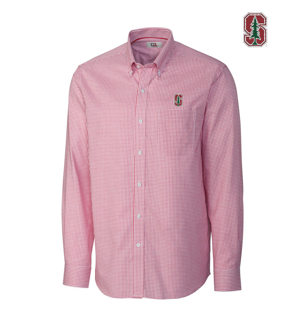 Cutter & Buck Stanford University Tattersall Long Sleeve Sport Shirt