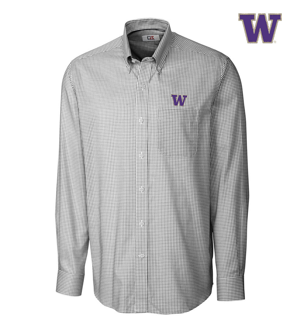 Cutter & Buck University of Washington Tattersall Long Sleeve Sport Shirt