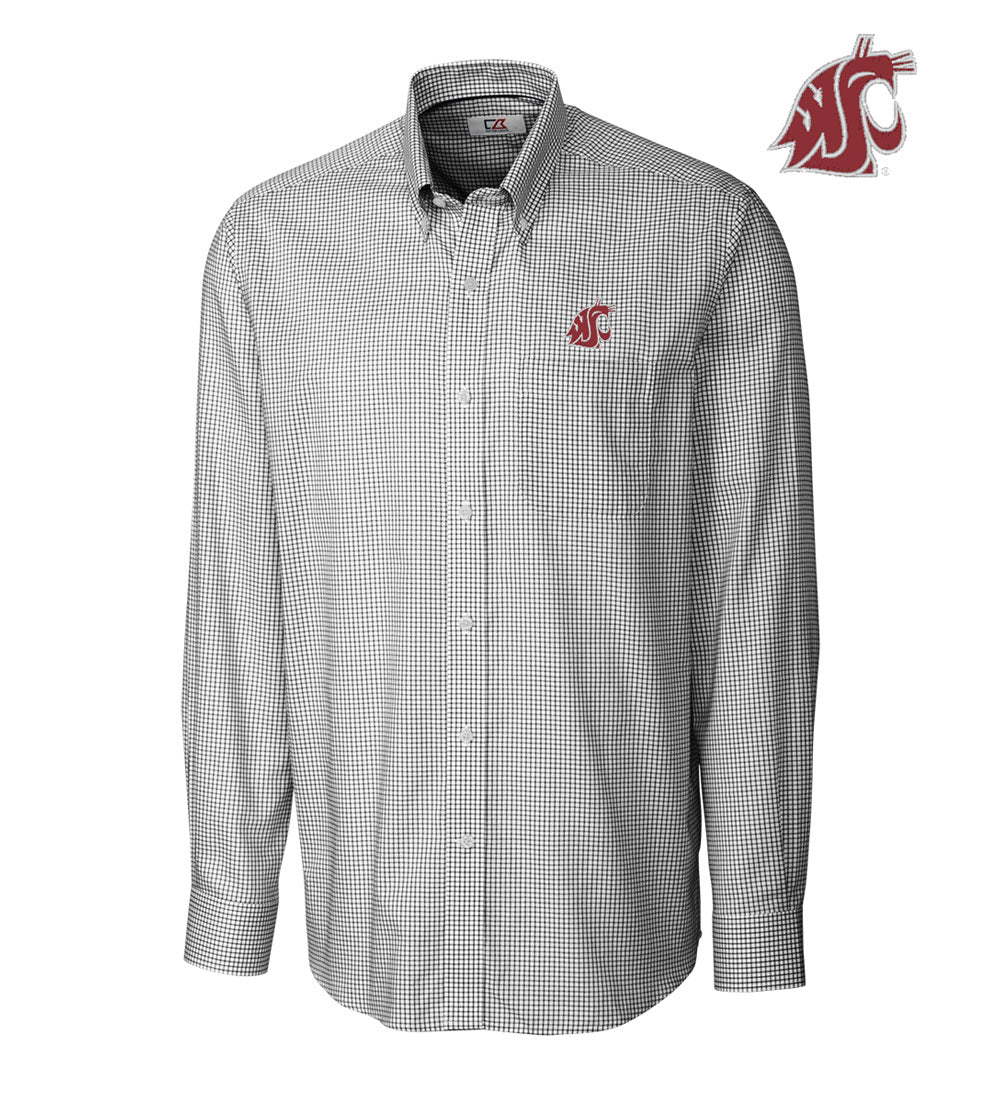 Cutter & Buck Washington State University Tattersall Long Sleeve Sport Shirt