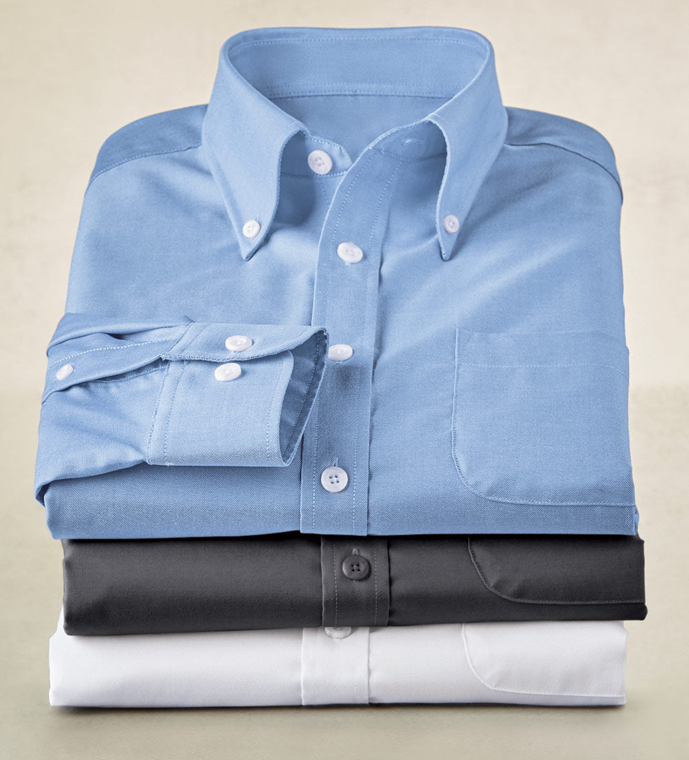 Patrick James Cotton-Twill Non-Iron Long Sleeve Sport Shirt